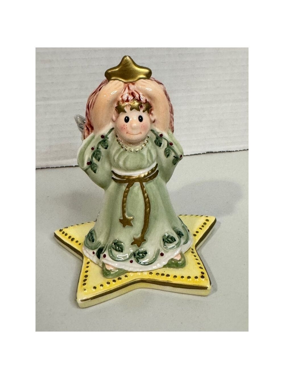 Fitz and Floyd Moonbeam Angel Figurine Candle Holder 5 Inch